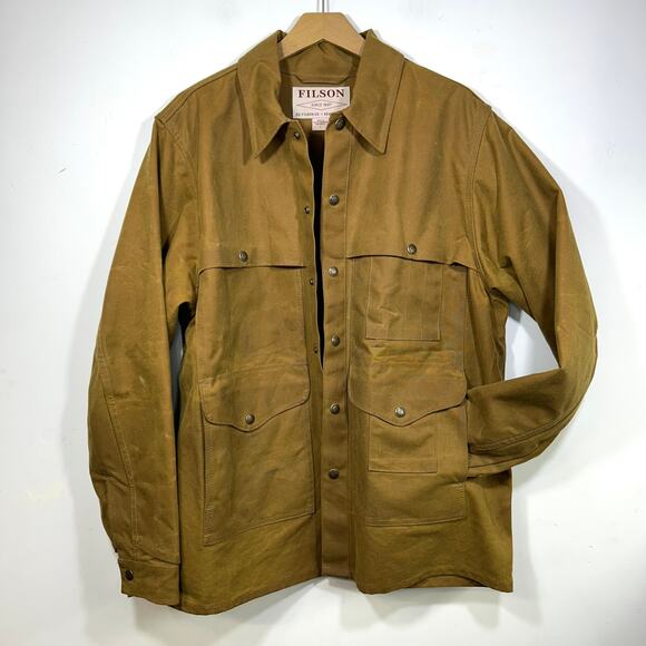 CC Filson Tin Cloth Cruiser Jacket Coat Mens Sz L Brown Made in USA - Picture 1 of 11